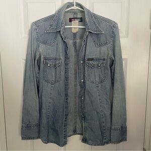 DIESEL Vintage Blue Jean Button Down Shirt Small